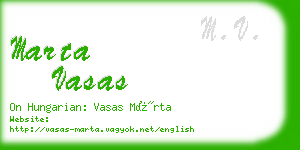 marta vasas business card